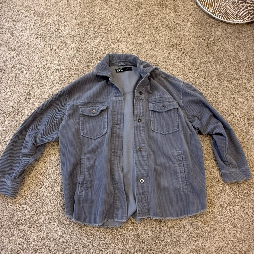 Zara Gray/Blue Corduroy Jacket
